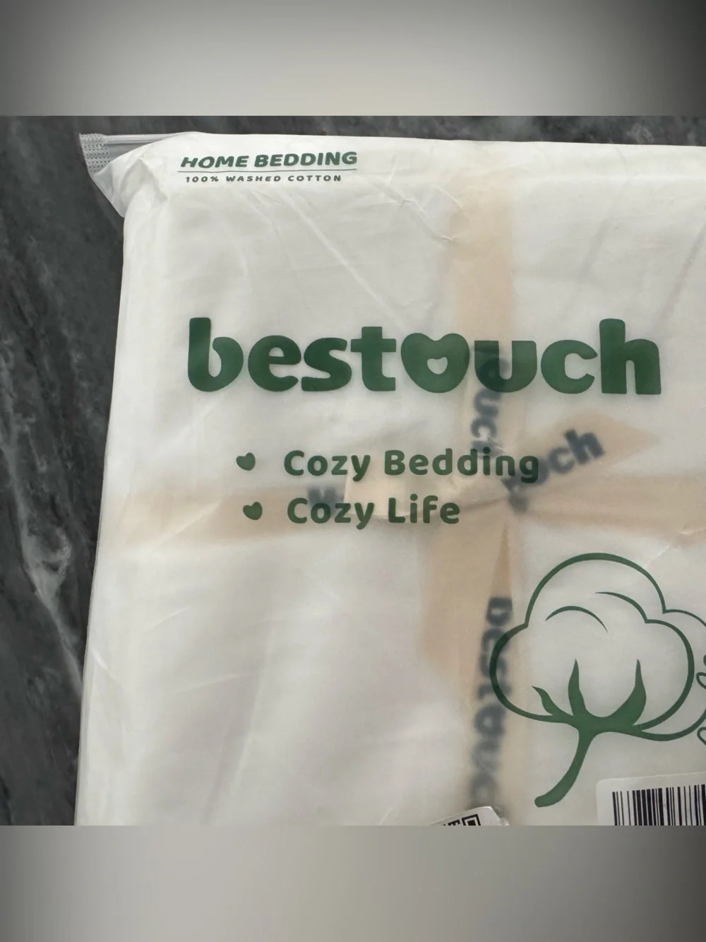 NEW BESTOUCH Duvet Cover Set 100% Washed Cotton. Linen Feel. Super Soft. White